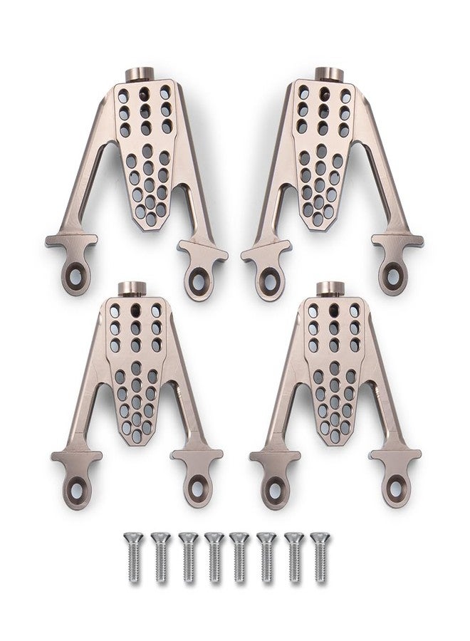 WEFEINO 4PCS Aluminum Front & Rear Shock Tower Hoops Bracket Mount Upgrade Parts for Axial SCX10 1/10 Scale Crawlers Truck Car (Titanium) - Image 4